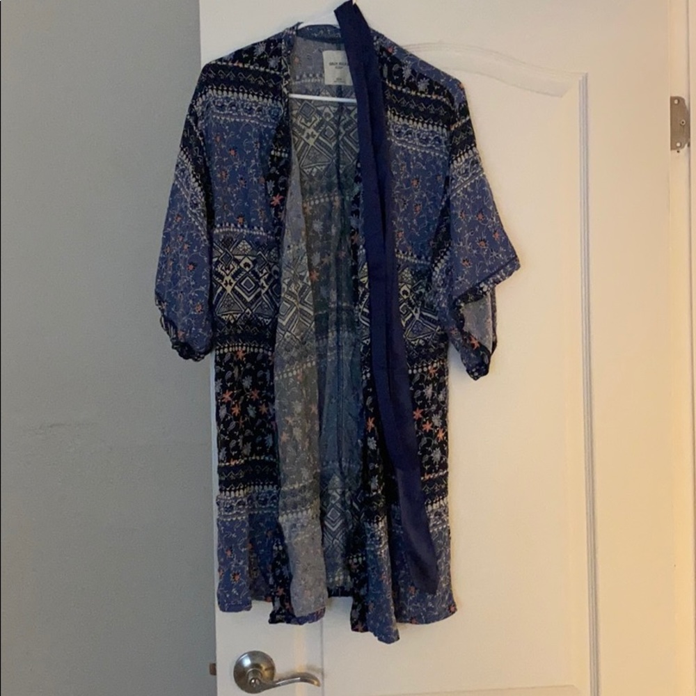 Hollister EUC Gilly Hicks Robe Blue Floral